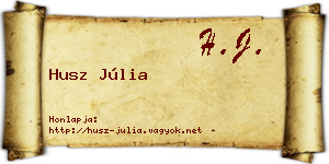 Husz Júlia névjegykártya